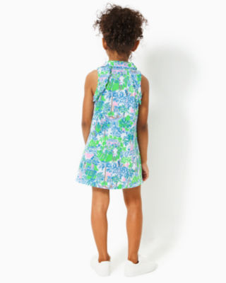 Girls Mini Luxletic Martina Polo Dress, Orb Green Serving It Up, large image null - Lilly Pulitzer