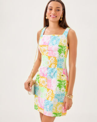 The Lilly Shift Dress, Multi Via Sunny Sunflowers, large image 2