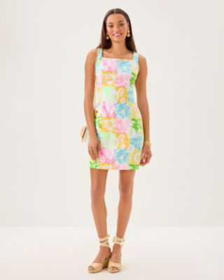 The Lilly Shift Dress, Multi Via Sunny Sunflowers, large image 3