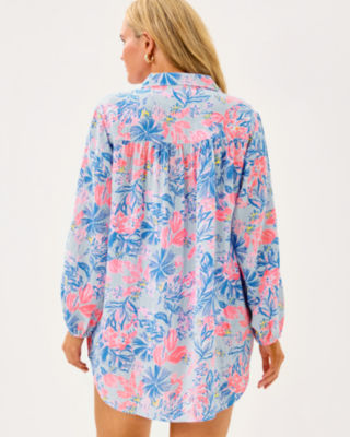 Kique Long Sleeve Cover-Up, Multi Elephant Splash, large image 5