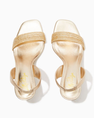 Shop Lilly Pulitzer Carla Wedge In Gold Metallic