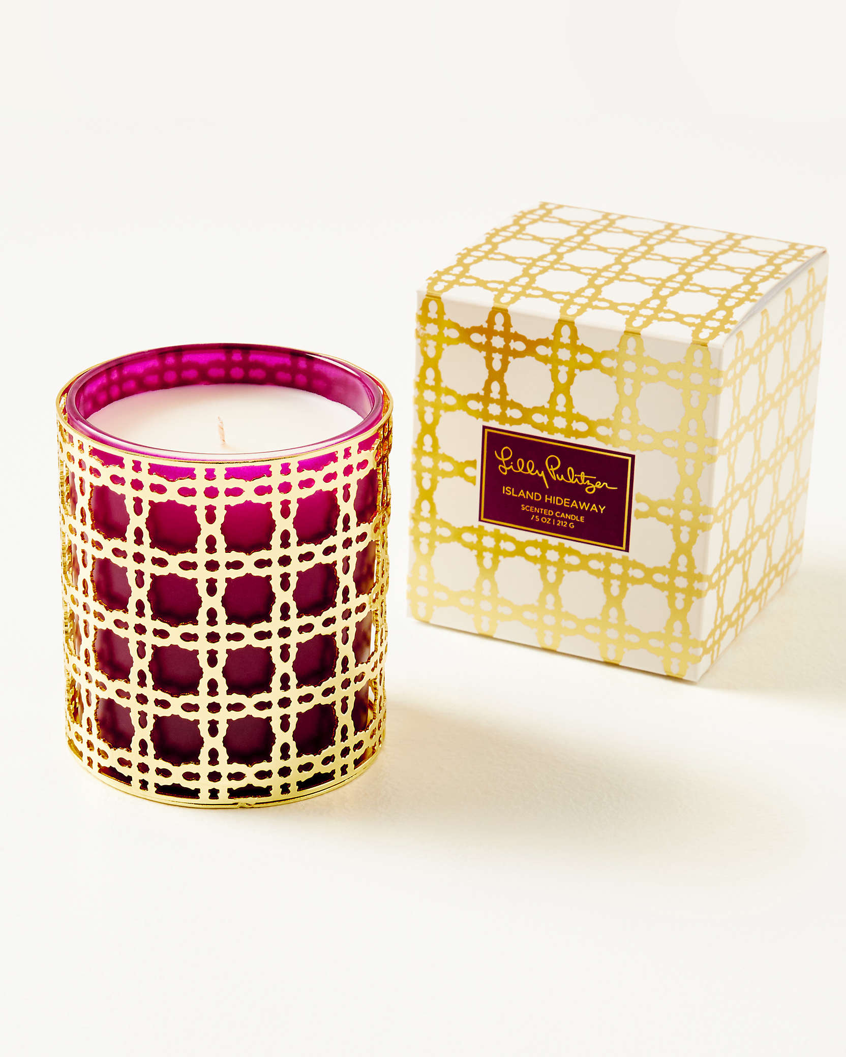 Lilly Pulitzer Candle With Metal Caning Container In Amarena Cherry