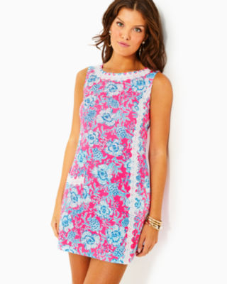 Shop Lilly Pulitzer Ginge Shift Romper In Roxie Pink Wave N Sea