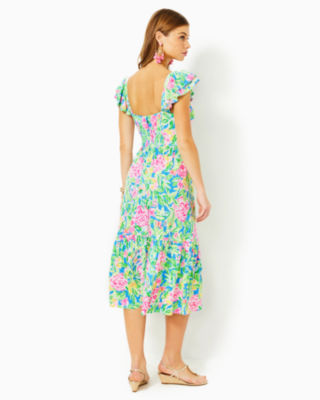 Bayleigh Midi Dress, Multi Grove Garden, large image undefined