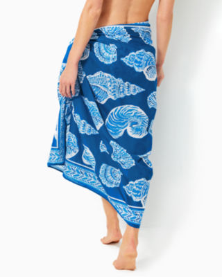 Shop Lilly Pulitzer Sharol Pareo Cover-up In Barton Blue Shell Of A Good Time Engineered Coverup