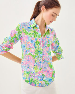 Sea View Button Down Top, Multi Lilly Loves Hawaii, large