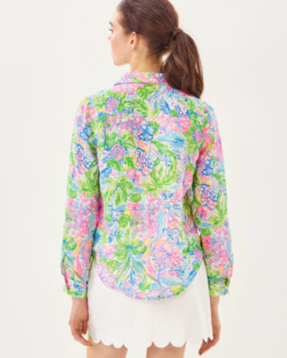 Sea View Button Down Top, Multi Lilly Loves Hawaii, large image 1