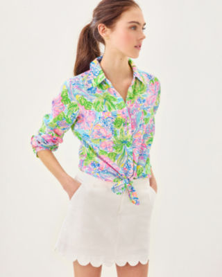 Sea View Button Down Top, Multi Lilly Loves Hawaii, large image 2
