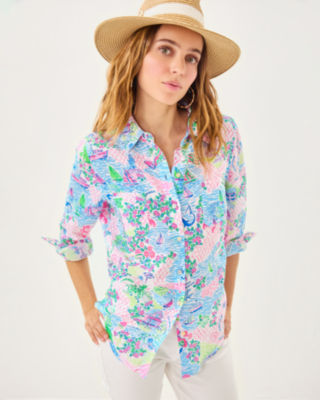 Sea View Button Down Top, Multi Lilly Loves Marthas Vineyard, large