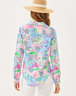 Sea View Button Down Top, Multi Lilly Loves Marthas Vineyard, large image 1