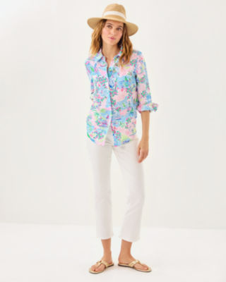 Sea View Button Down Top, Multi Lilly Loves Marthas Vineyard, large image 3