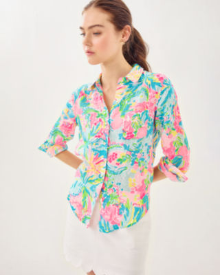 Sea View Button Down Top, Multi Sunshine State Of Mind, large