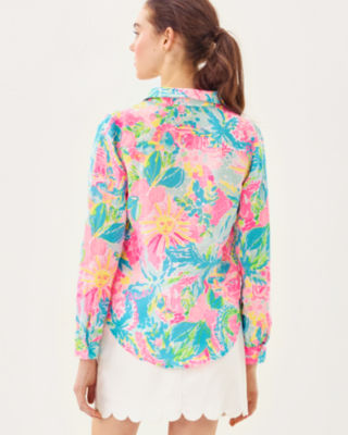 Sea View Button Down Top, Multi Sunshine State Of Mind, large image 1
