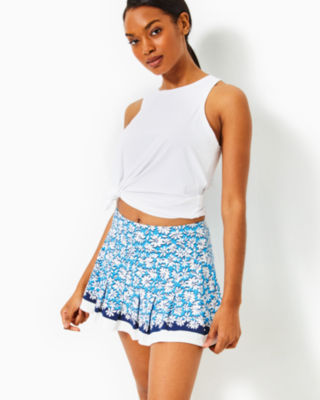 Shop Lilly Pulitzer Upf 50+ Luxletic Annora Skort In Lunar Blue Palm Beach Petals Engineered Luxletic