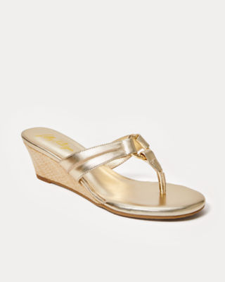 McKim Wedge, Gold Metallic, large - Lilly Pulitzer