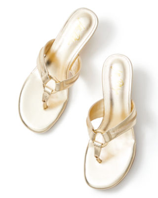 Lilly Pulitzer Mckim Wedge In Gold Metallic