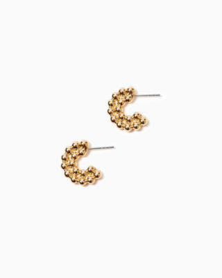 Shop Lilly Pulitzer Worth A Look Small Hoop Earrings In Gold Metallic