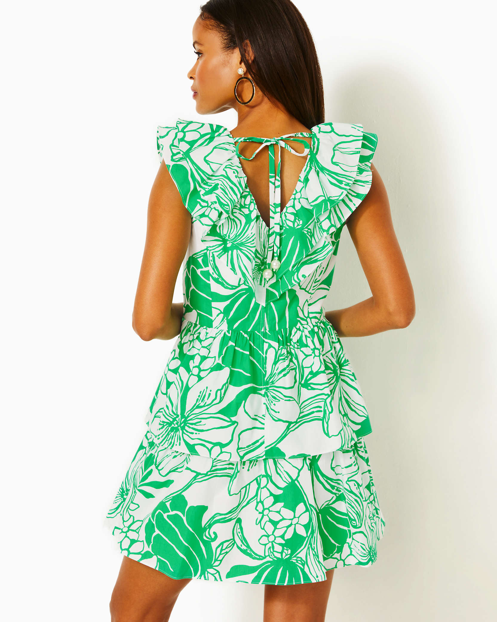 Shop Lilly Pulitzer Ritamarie Ruffle Dress In Spearmint Oversized Kiss My Tulips