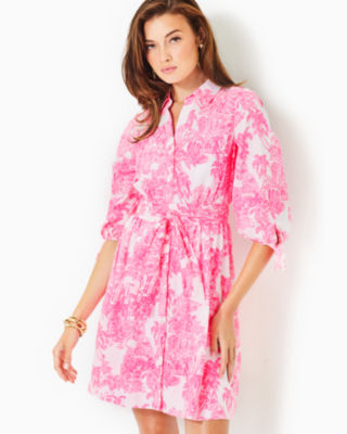 Lilly Pulitzer Amrita Cotton Shirtdress In Resort White Pb Anniversary Toile