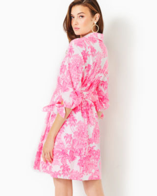 Amrita Cotton Shirtdress, Resort White Pb Anniversary Toile, large image undefined