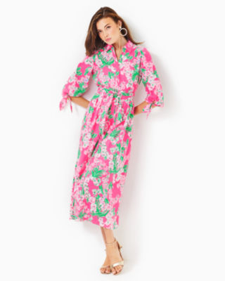 Amrita Cotton Midi Shirtdress, Roxie Pink Worth A Look, large image undefined