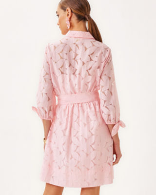 Amrita Shirtdress, Pink Muse Flora Faille, large image 1