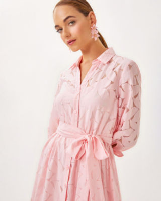 Amrita Shirtdress, Pink Muse Flora Faille, large image 2