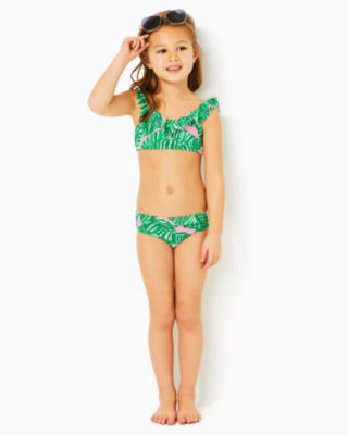 Shop Lilly Pulitzer Girls Mini Kasme Bikini Set In Conch Shell Pink Lets Go Bananas