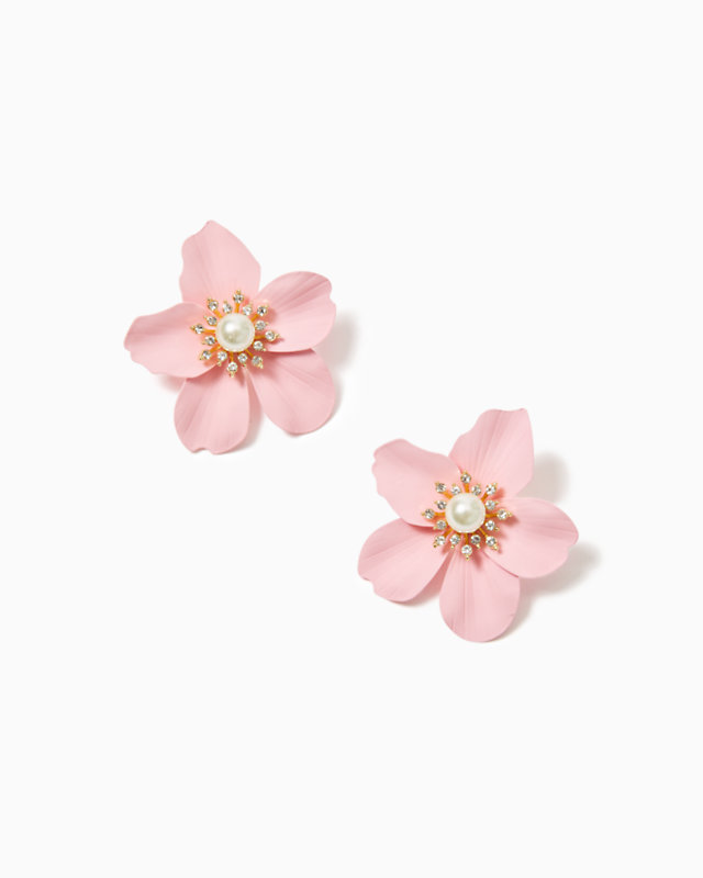 Via Flora Pearl Orchid Earrings, , large - Lilly Pulitzer