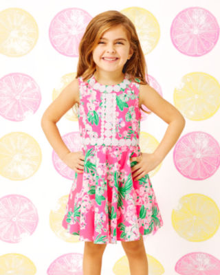 Shop Lilly Pulitzer Girls Idala Cotton Dress In Roxie Pink Worth A Look