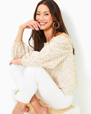 Aimes Off-the-Shoulder Eyelet Top | Lilly Pulitzer