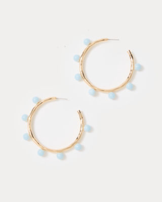 Wave n Sea Hoop Earrings, Bluette, large