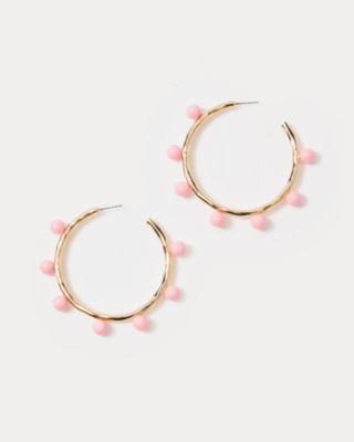 Wave n Sea Hoop Earrings, Conch Shell Pink, large