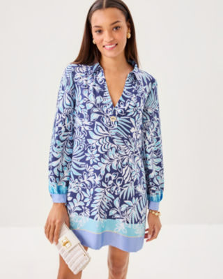 Lilly Pulitzer Iralanne Popover Shirtdress In Blue