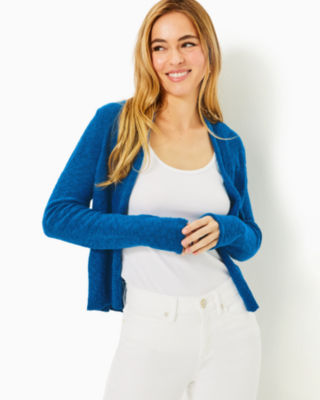 Shop Lilly Pulitzer Faretta Cardigan In Barton Blue