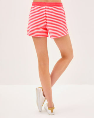 4" Peppi High Rise Short, Cane Coral St Tropez Stripe, large image 2