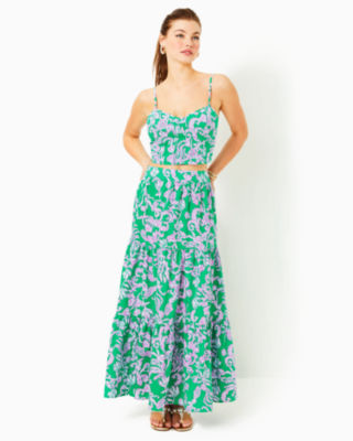 Winslow Cotton Maxi Set, Brazilian Green Salty Sandbar, large - Lilly Pulitzer