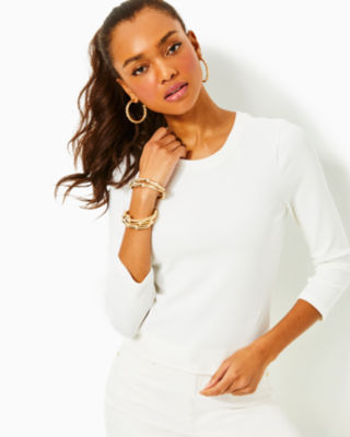 Alans Knit Top, Resort White, large - Lilly Pulitzer