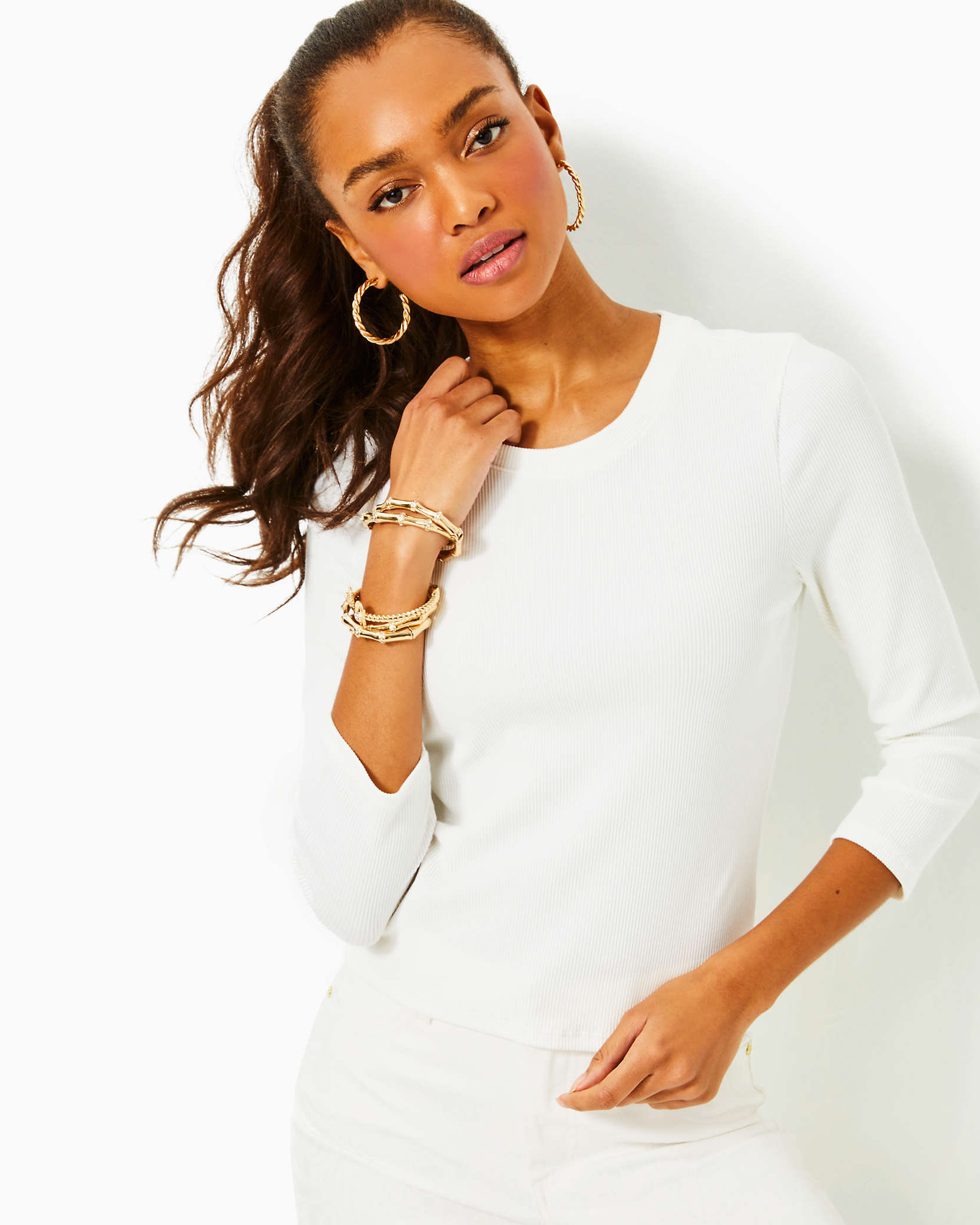Lilly Pulitzer Alans Knit Top In Resort White