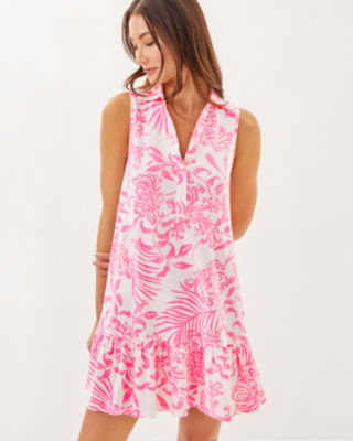 Riegan Dress, Rousseau Pink Glisten In The Sun, large