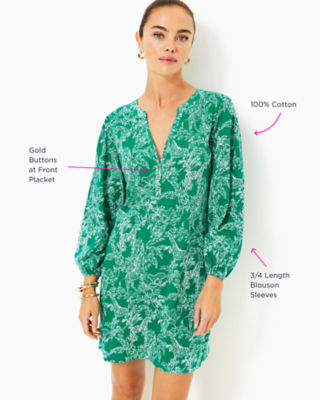 Emery Dress, Fiddle Leaf Green Safari Party, large image 1