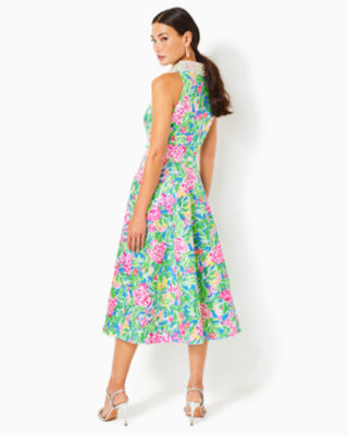 Lilly Pulitzer x Badgley Mischka Willa Halter Dress, Multi Grove Garden, large image undefined