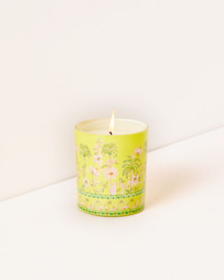 Lilly Pulitzer Printed Candle In Finch Yellow Tropical Oasis Engineered