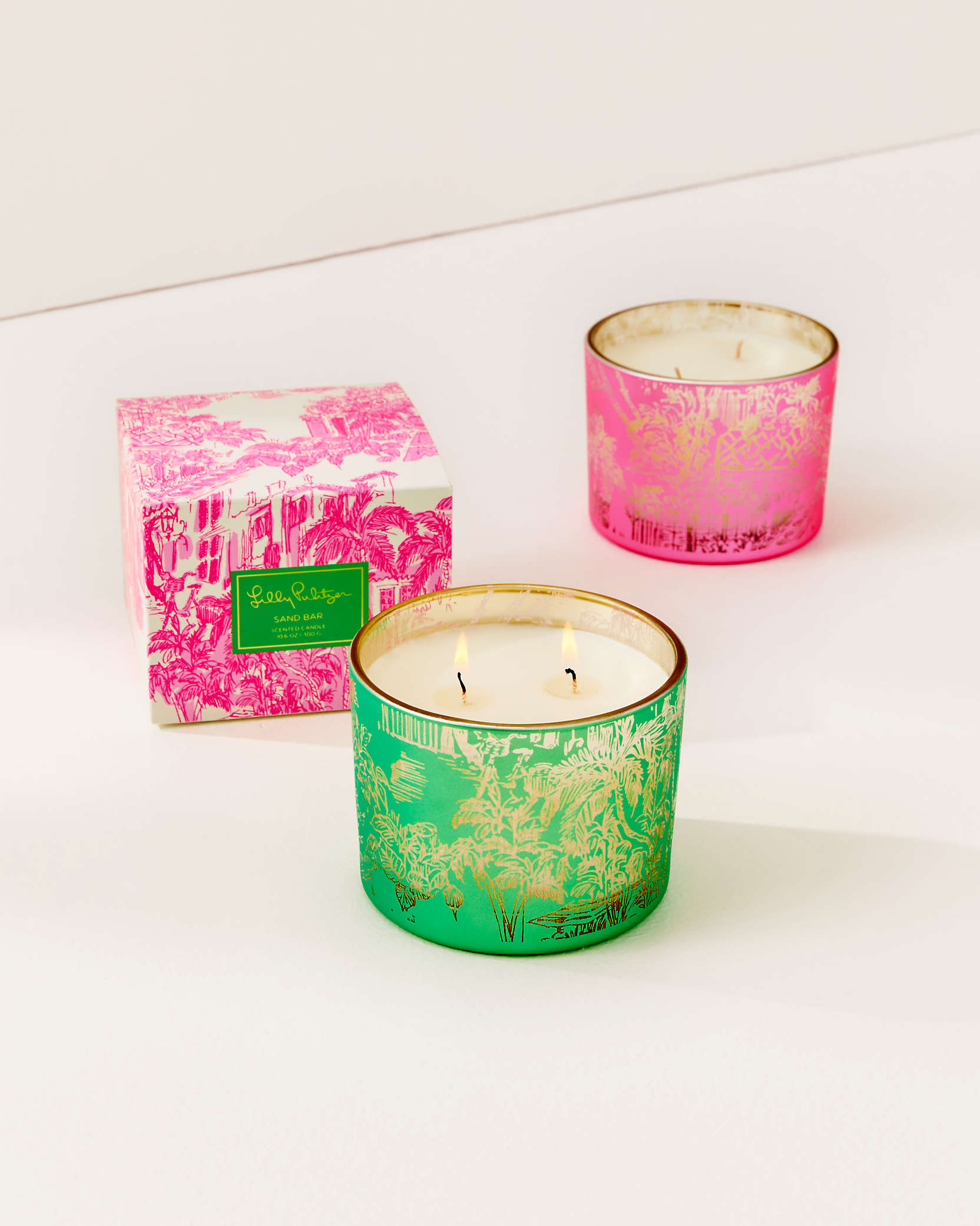 Shop Lilly Pulitzer Electroplated Candle In Roxie Pink Via Amore Candle