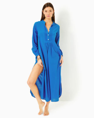 Vassa Maxi Cover-Up, Morelle Blue, large - Lilly Pulitzer