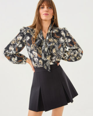 Lilly Pulitzer Delvey Mini Skort In Noir