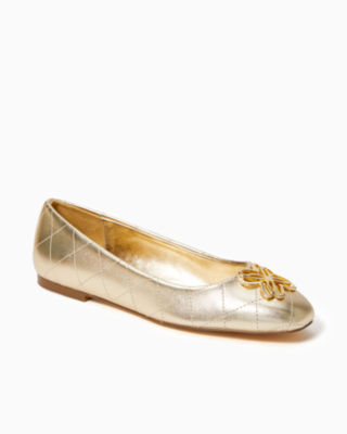 Patina Ballet Flat, Gold Metallic, large - Lilly Pulitzer