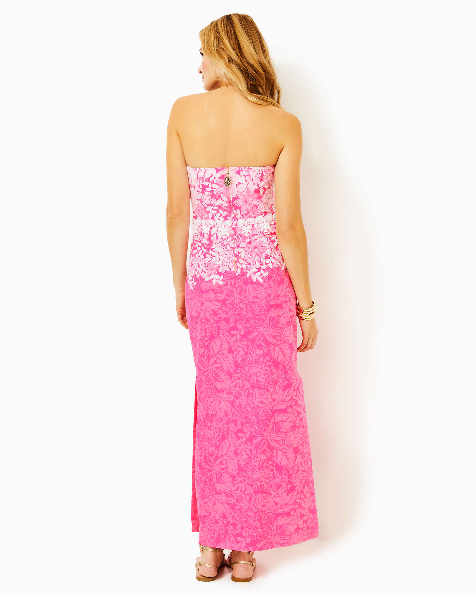 Shop Lilly Pulitzer Kristella Cotton Maxi Dress In Roxie Pink Shadow Dancer Engineered Woven Dress