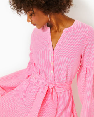 Carla Striped Dress, Roxie Pink Harbor Stripe, large image undefined