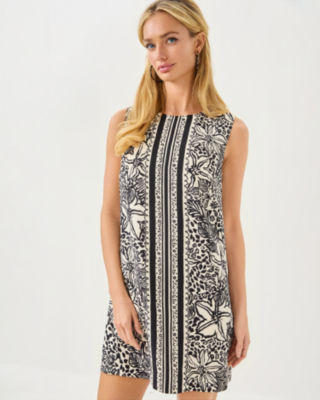 Edita Shift Dress, Onyx Lots To Spot Engineered Woven Shift, large image 1